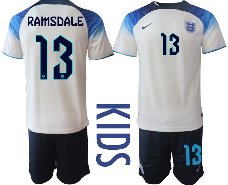 Youth 2022 World Cup National Team England home white #13 Soccer Jersey->customized soccer jersey->Custom Jersey